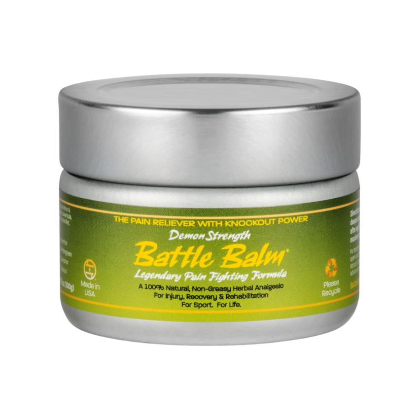 Battle Balm Demon Strength Quad Size Herbal All Natural Topical Pain Relief Cream 4.25 oz - For arthritis, sprains, strains, bruises, & more!