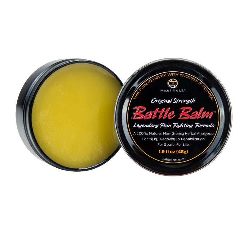 Battle Balm Original Strength Personal Size Herbal All Natural Topical Pain Relief Cream 1.9 oz Open Tin - For arthritis, sprains, strains, bruises, &amp; more!