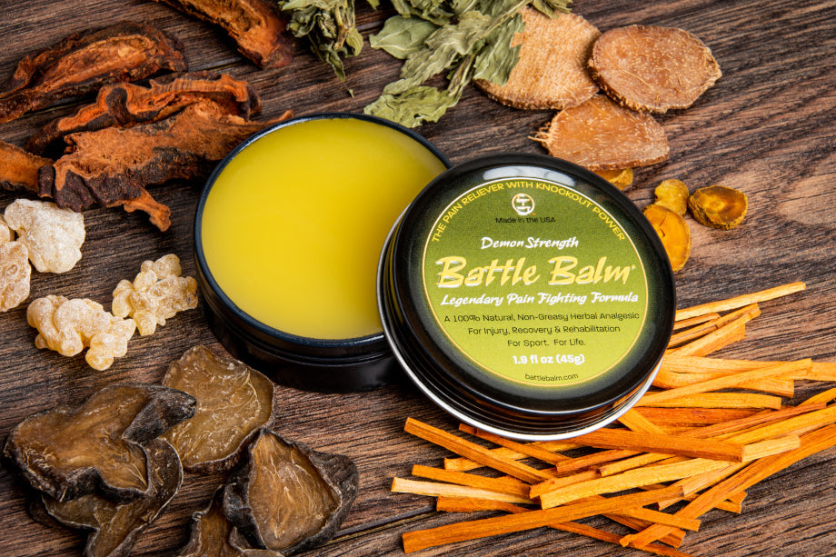 Battle Balm is a Powerful Pain Cream in the Ancient Martial Tradition of Dit Da Jow Medicine & Iron Palm Training.