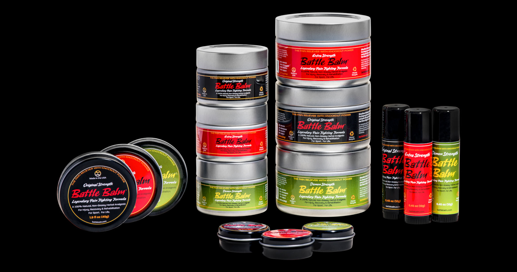 Battle Balm all natural organic topical pain relief cream family for sports athletes and everything life throws at you.