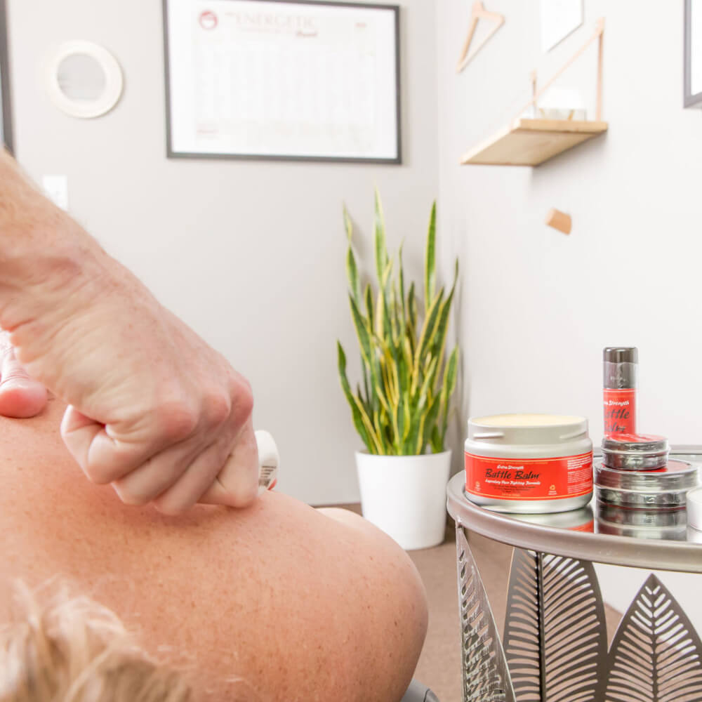 Battle Balm and gua sha scraping is great for moving qi and blood. Plus, it helps heal skin!