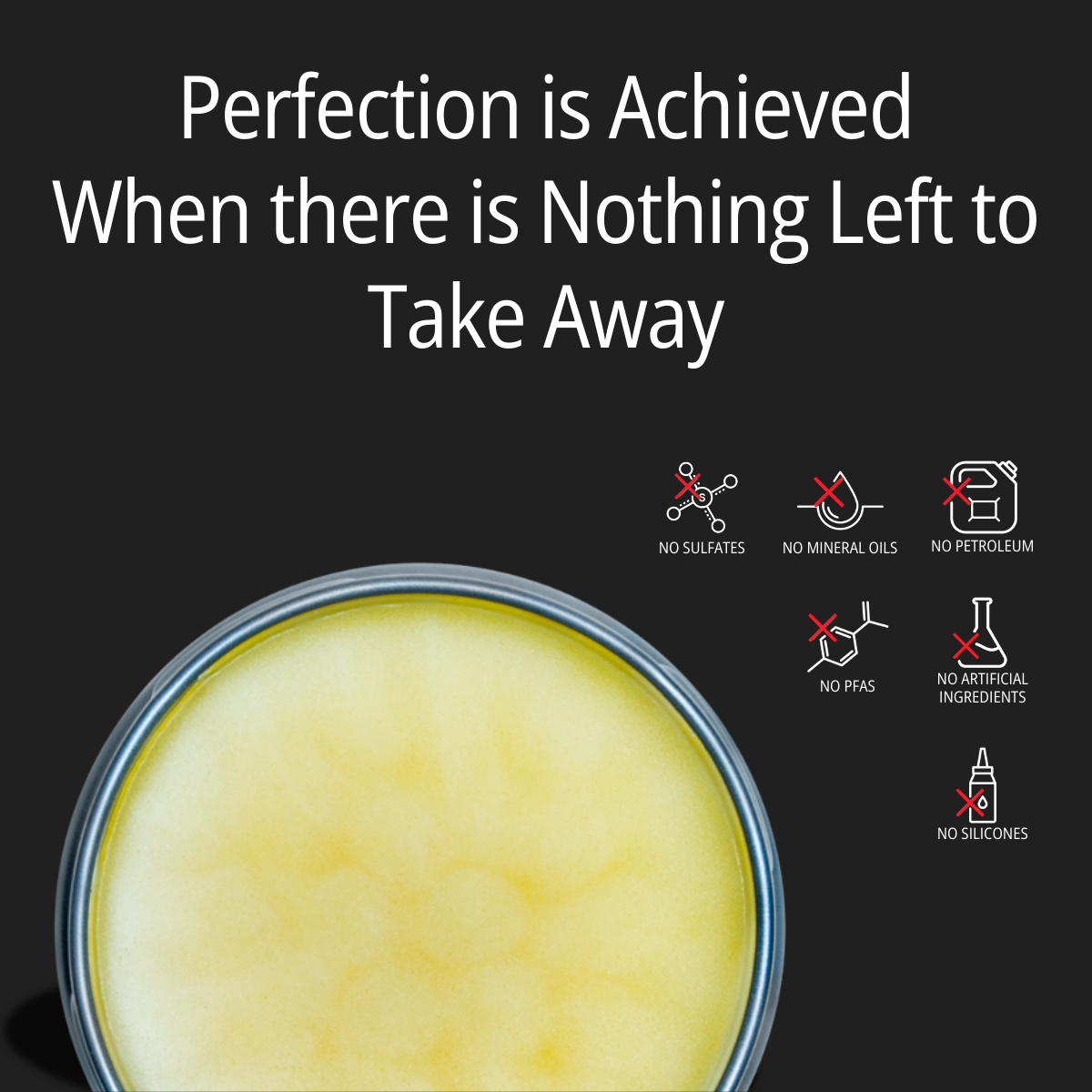 Battle Balm all natural organic topical sports pain relief cream is free from petroleum, sulfates, mineral oils, pfas, silicones, & artificial ingredients.