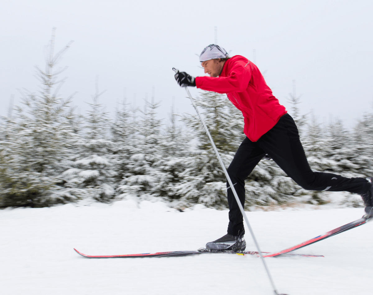 Chasing those PR's in the snow. Get the all natural topical pain cream pain reliever with knockout power. Ski harder.