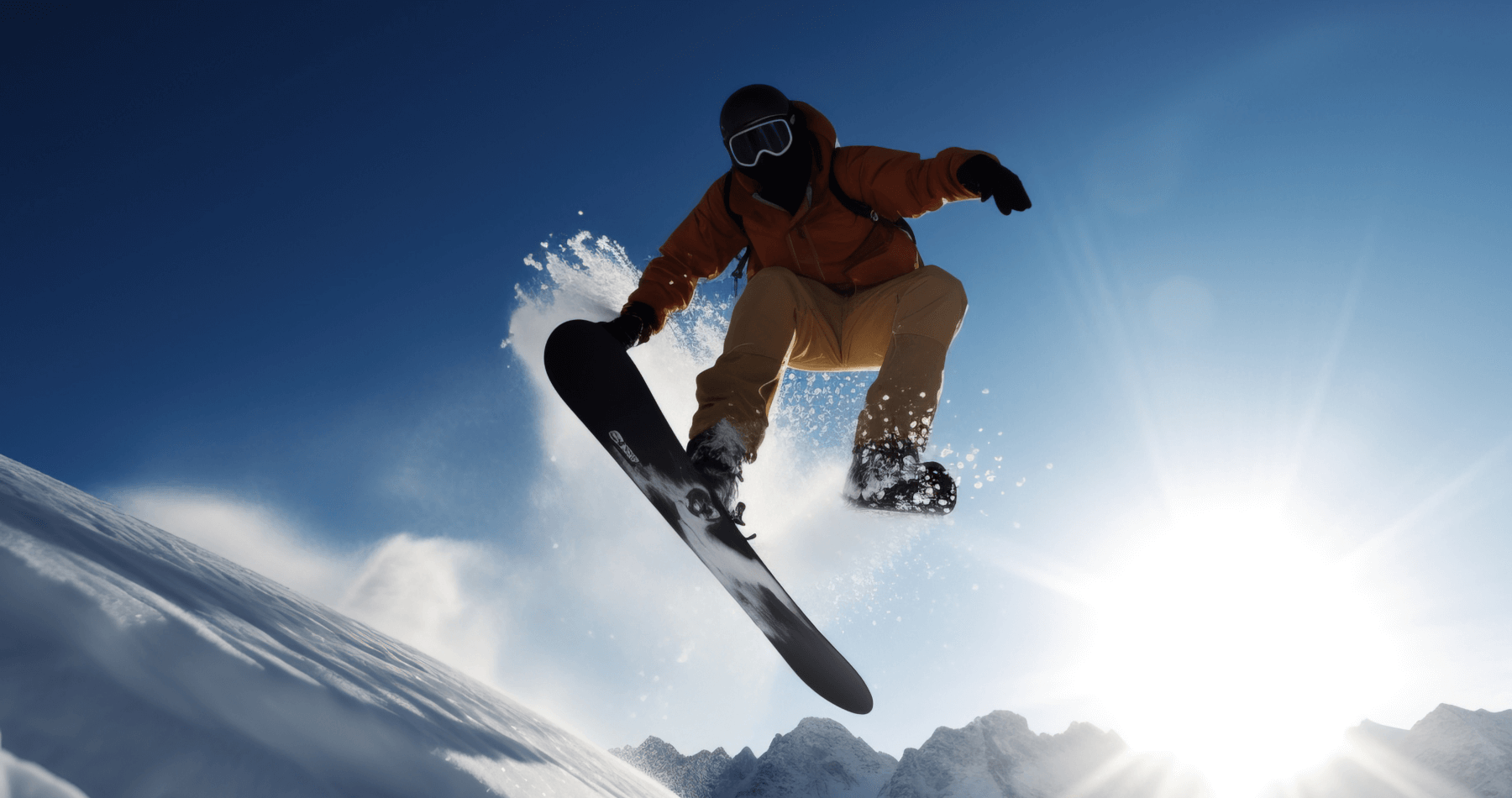 Person snowboarding and one foot unclips extreme sports where Battle Balm all natural pain cream will help the athlete if they get injured.