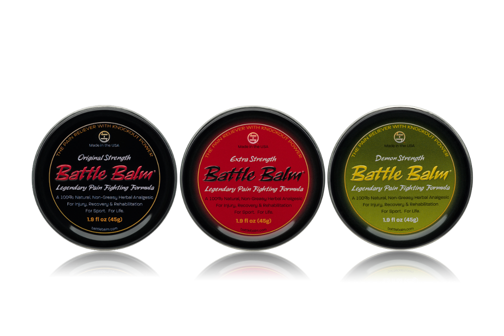 Battle Balm Full Size Package All Natural Topical Pain Relief Cream for athletes. Treat arthritis, muscle strains, tendon sprains, joint pain, bruising, neck pain, back pain, knee pain & more.