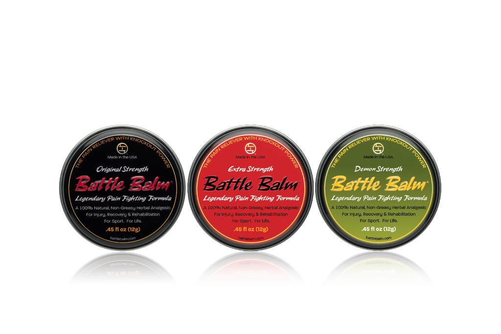 Battle Balm Trial Size Tin kit All Natural Topical Pain Relief Cream for athletes Treat arthritis, muscle strains, tendon sprains, joint pain, bruising, neck pain, back pain knee pain & more.