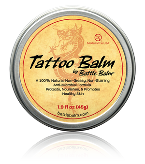 Battle Balm® Tattoo Balm - For Healing Tattoo Ink and Keeping Ink Colors Bright Cream Front