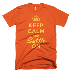 BATTLE BALM® Keep Calm and Battle On TEE-SHIRT (MEN'S) - Orange