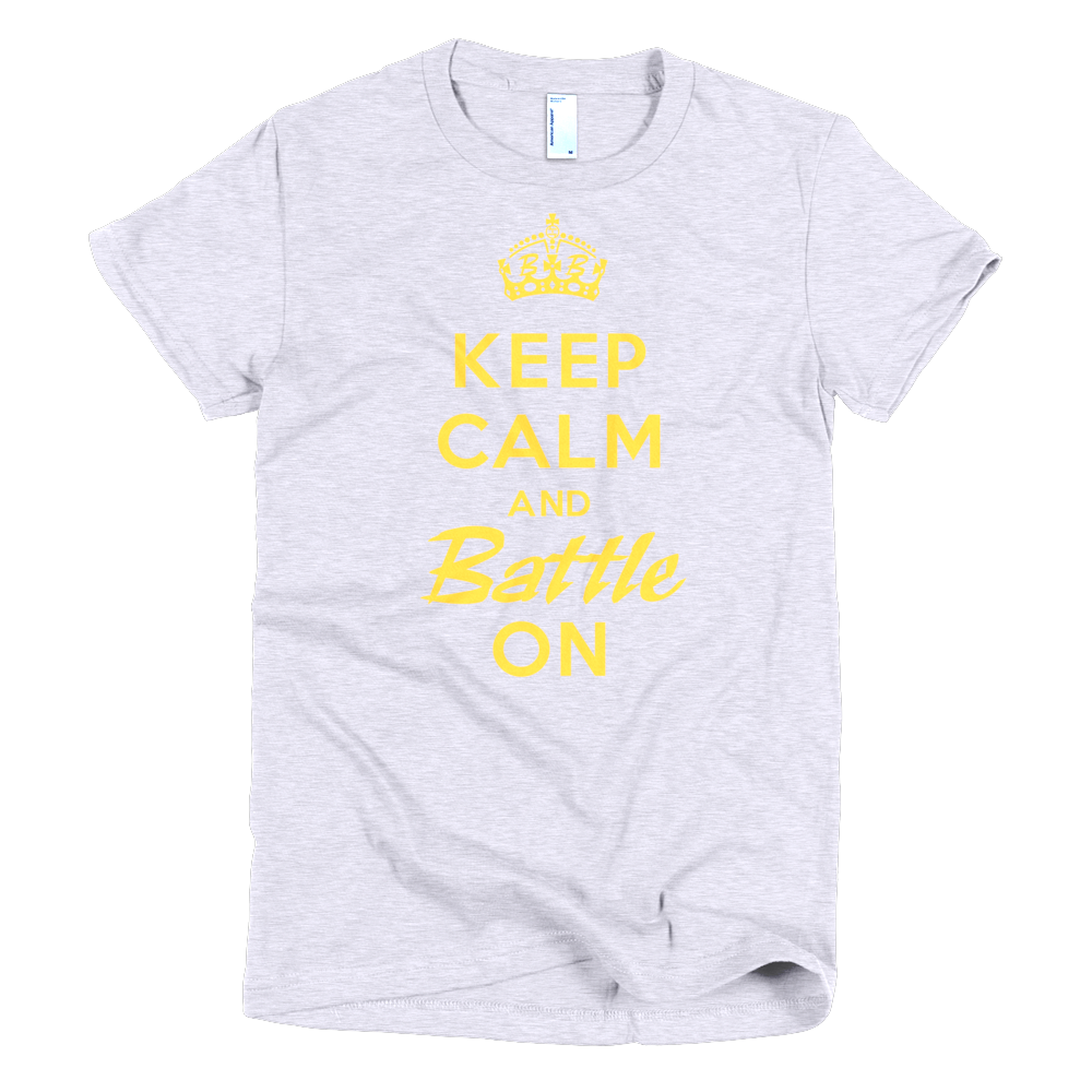 BATTLE BALM® Keep Calm and Battle On TEE-SHIRT (WOMEN'S) - Heather Gray
