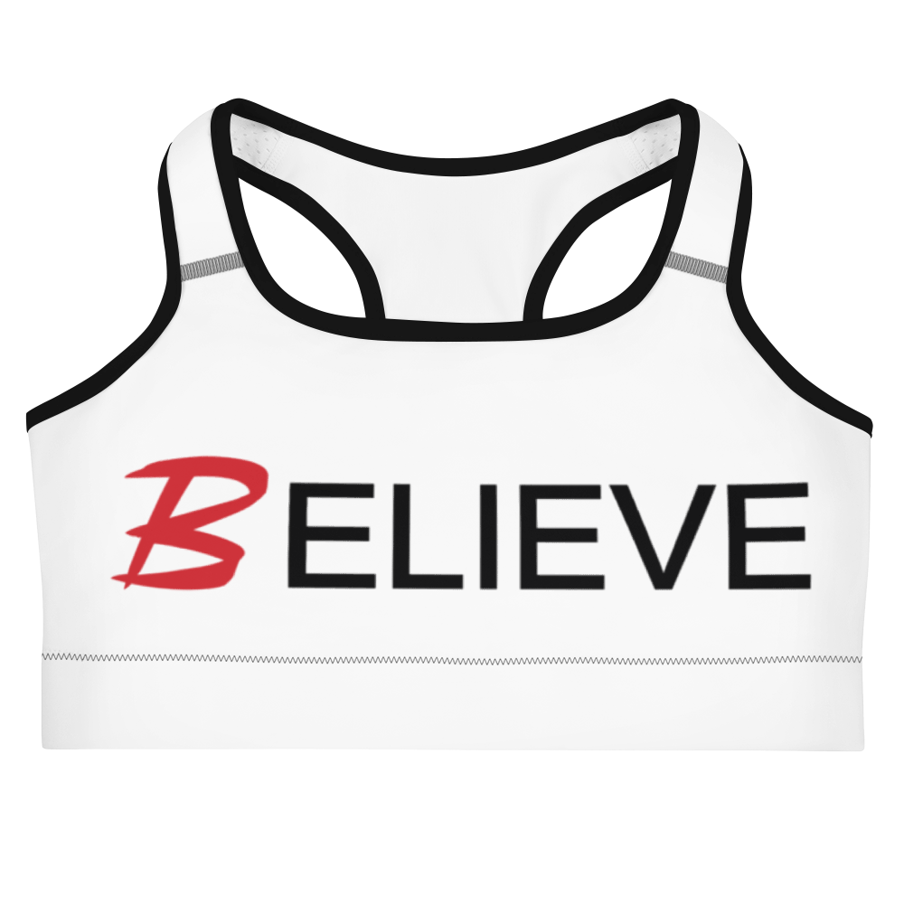 Ladies sport bra top with transparent – white