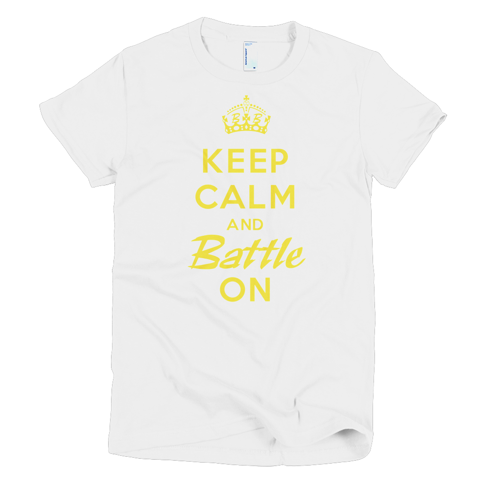BATTLE BALM® Keep Calm and Battle On TEE-SHIRT (WOMEN'S) - White